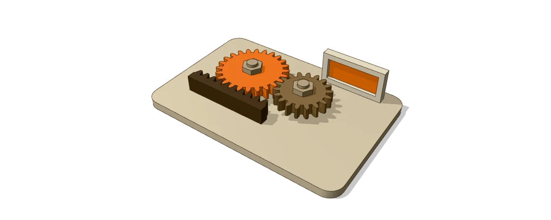 A gear train designed in the MilliSketch browser CAD workspace